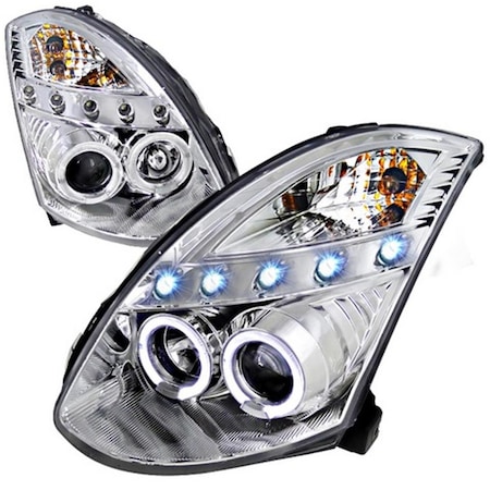 Overtime Chrome Housing Projector Headlight for 03 to 05 Infiniti G35, 10 x 27 x 27 in. OV2654236